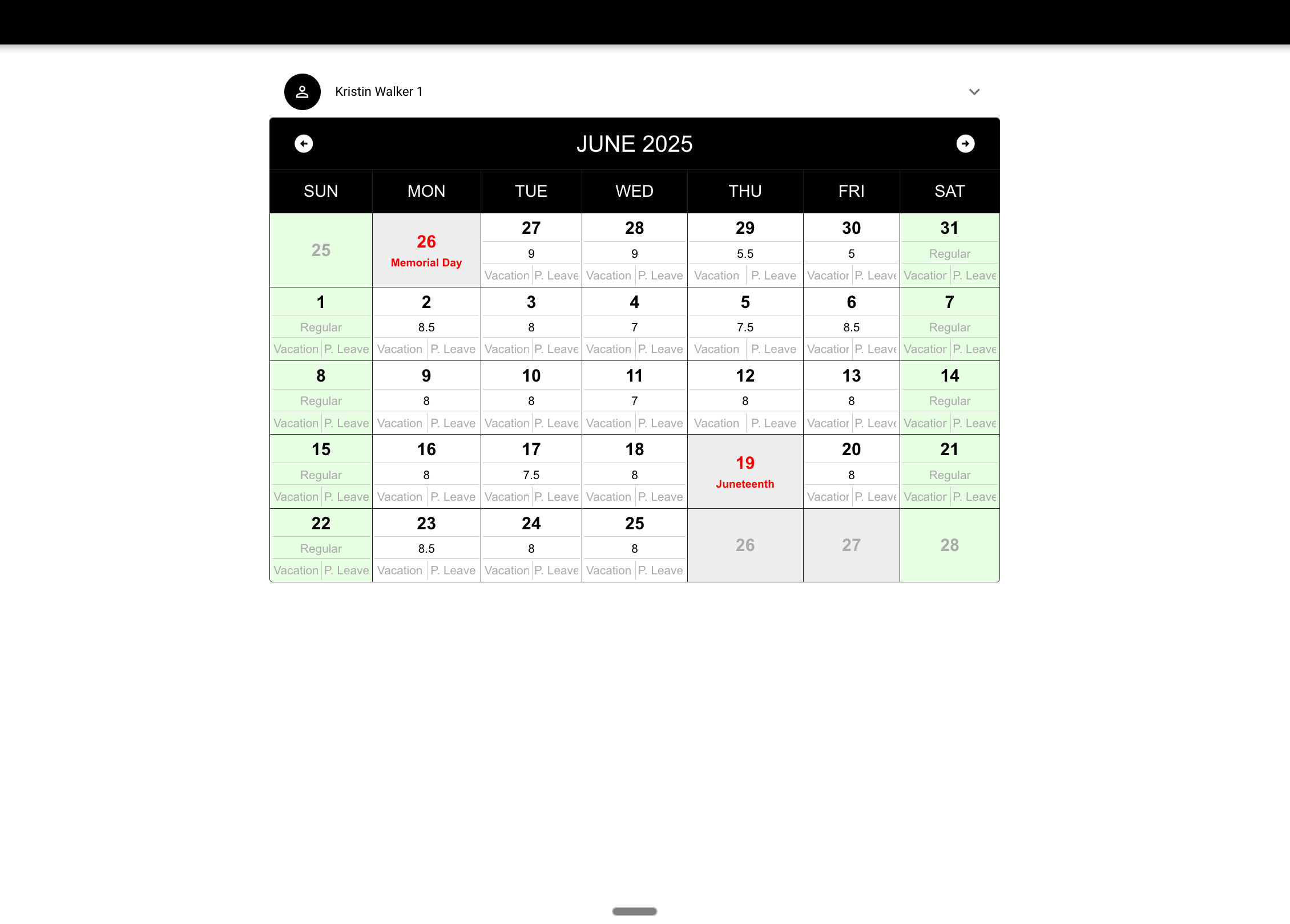 Simple Calendar View